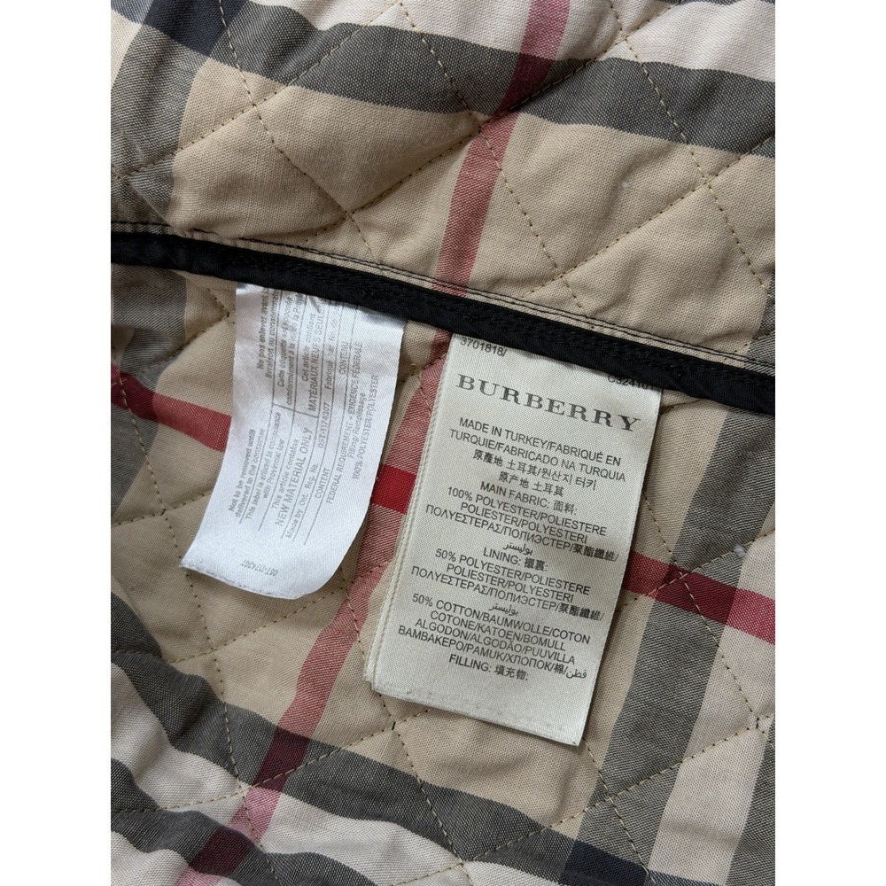 Burberry Brit Women's Black Quilted Nova Check Lined Jacket Women's Sz XL - Picture 14 of 15